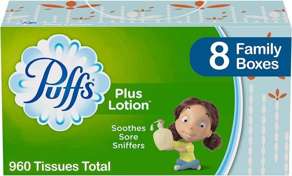 Puffs Plus Lotion Facial Tissues 8 Family Sized Boxes FREE at Amazon!