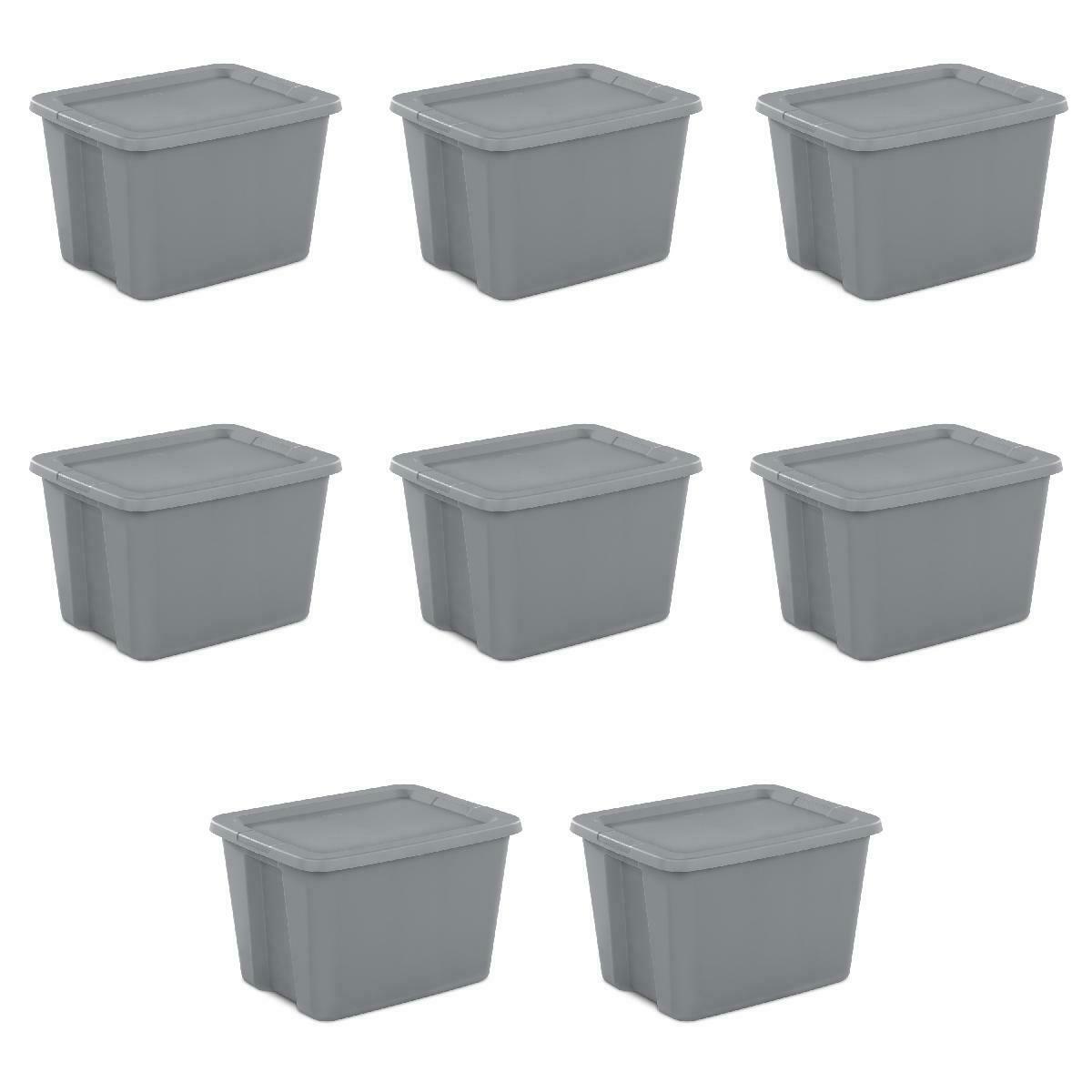 8/6 LARGE PLASTIC STORAGE CONTAINER 18 Gallon Stackable Organizer Tote Box W Lid