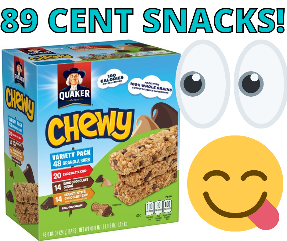 Quaker Chewy Granola Bars 48 count ONLY 89 CENTS!