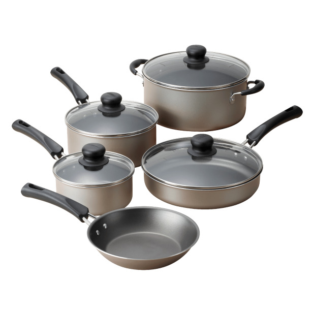 9 Piece Cookware Set Nonstick Pots Pans Home Kitchen Cooking Non Stick, Free S