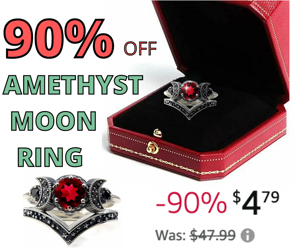 Amethyst Moon Ring 90% Off On Amazon!