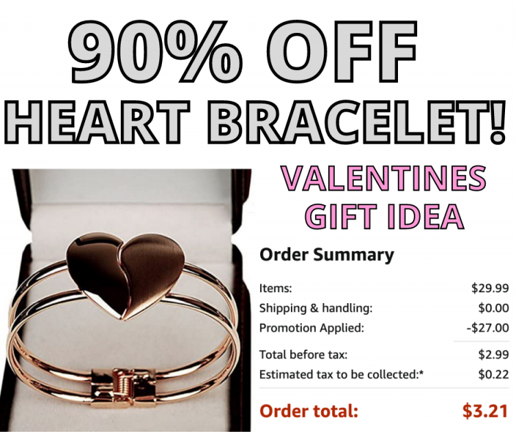 Heart Charm Bracelet! 90% Off On Amazon!