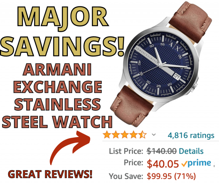 Armani Exchange Quartz Watch! Price Drop On Amazon!