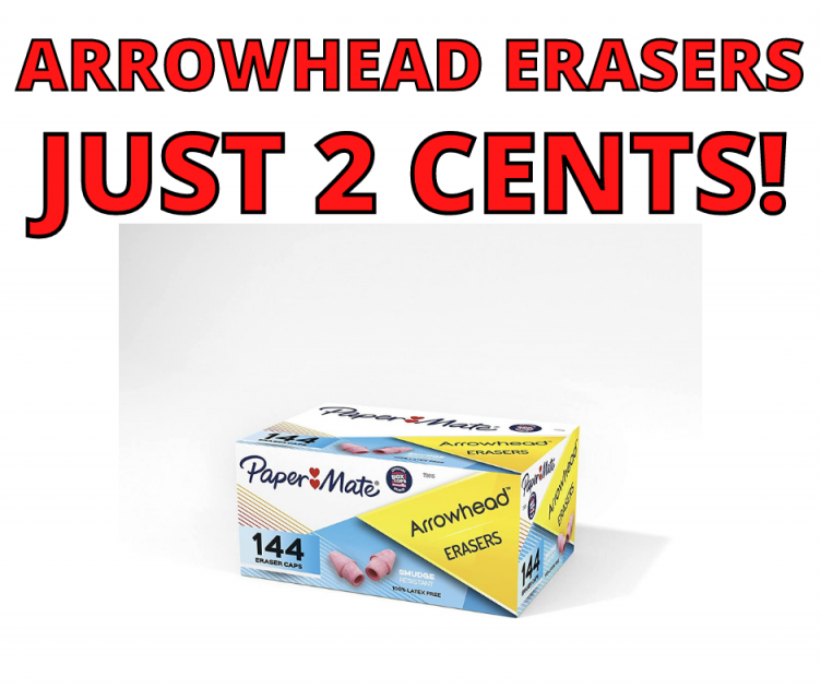 Paper Mate Arrowhead Cap Erasers Only 2 CENTS Each!