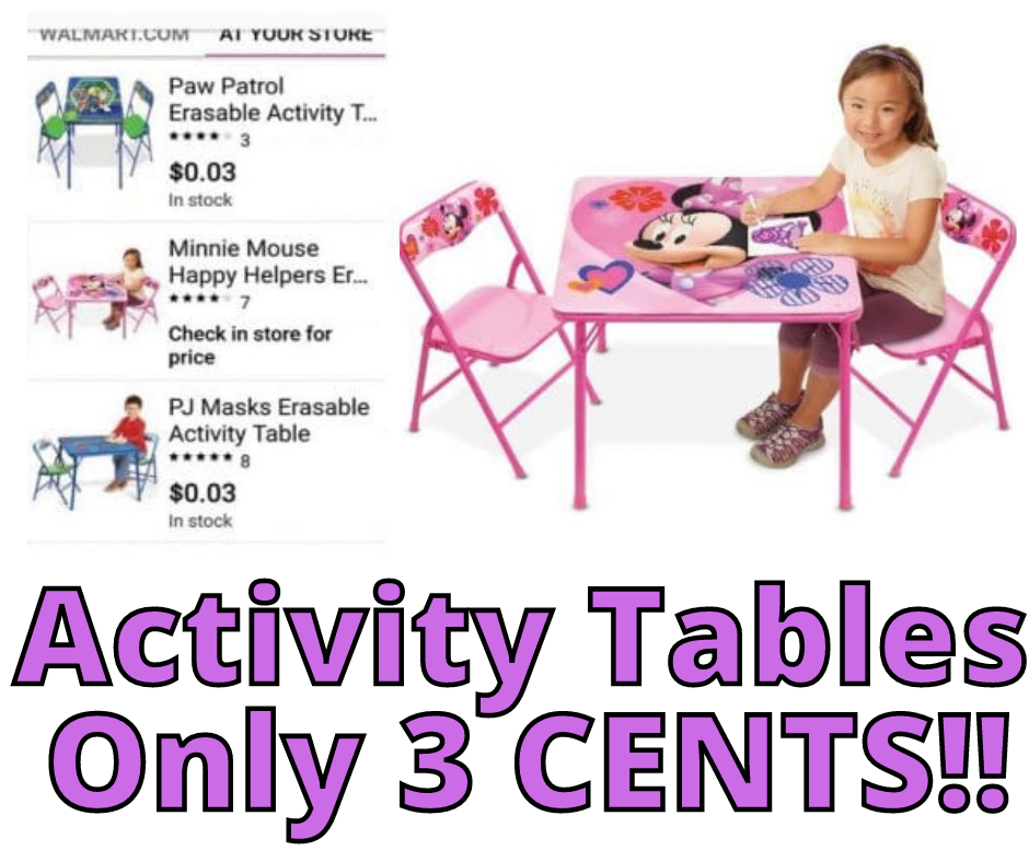 Activity Tables Only 3 CENTS