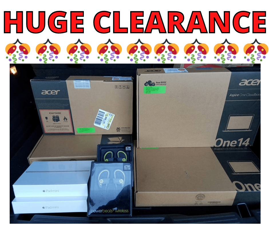 HUGE CLEARANCE – I-pads $79.00, Laptops Only $54.00