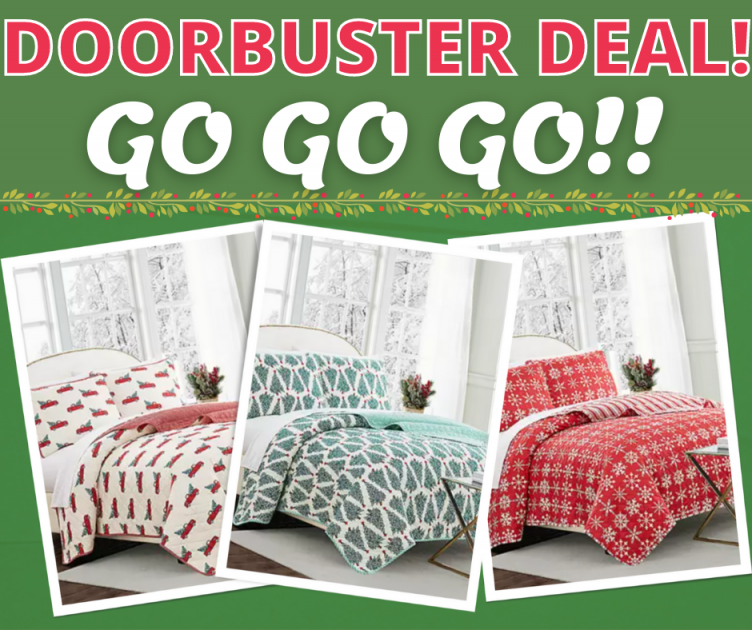 Holiday Quilt Set On Sale Now! HUGE Discount!
