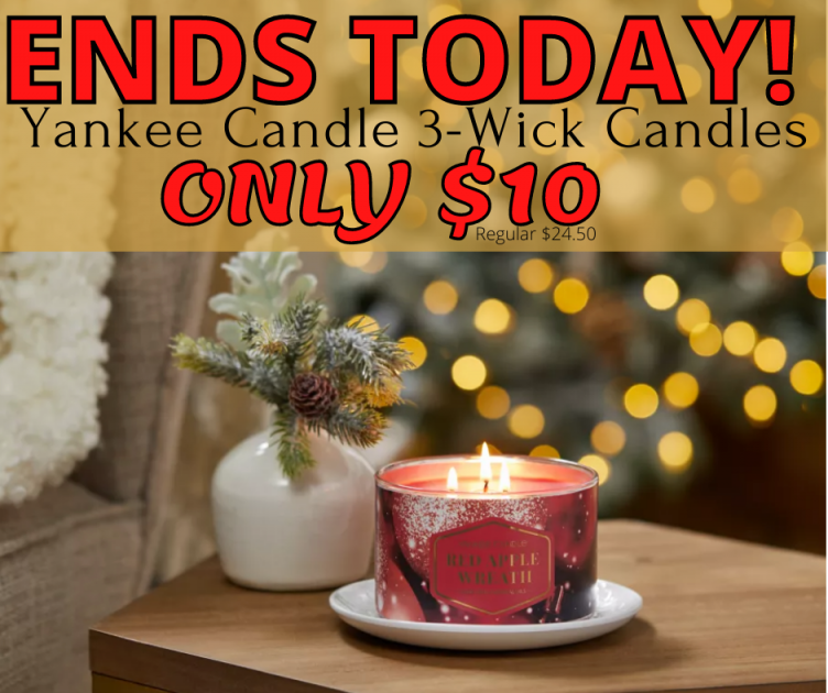 Yankee Candle 3-Wick Candles ONLY $10!