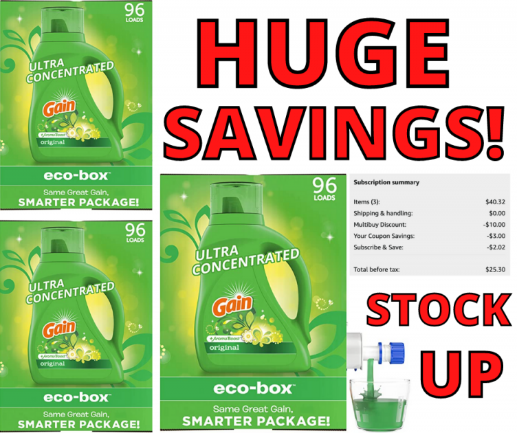 Gain Laundry Detergent in Eco-box HUGE Savings!