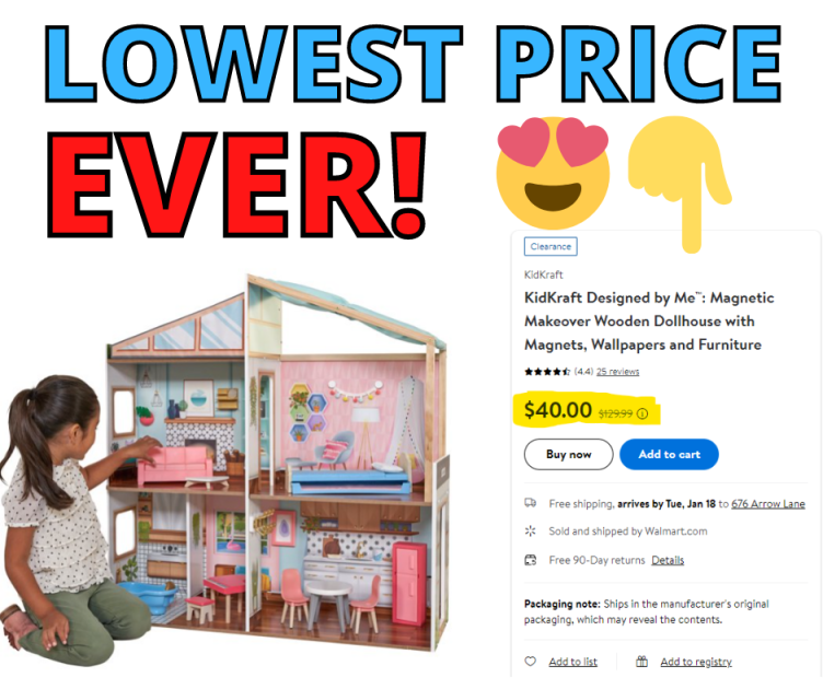KidKraft Wooden Dollhouse On Clearance! – LOWEST PRICE EVER!