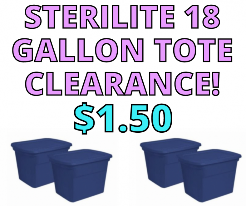 Sterilite 18 Gallon Storage Totes $1.50! WALMART CLEARANCE!
