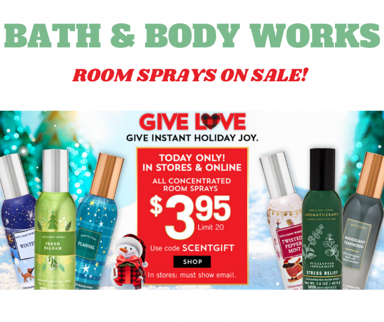 Bath And Body Works Room Sprays On Sale TODAY ONLY!