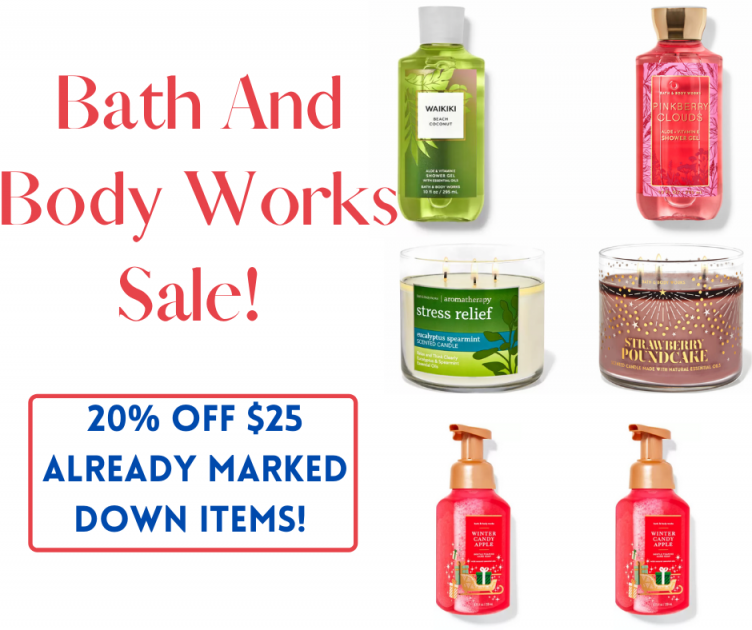 20% Off $25 Sale Items At Bath & Body Works!