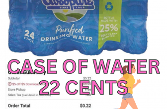 CASE OF WATER 22 CENTS