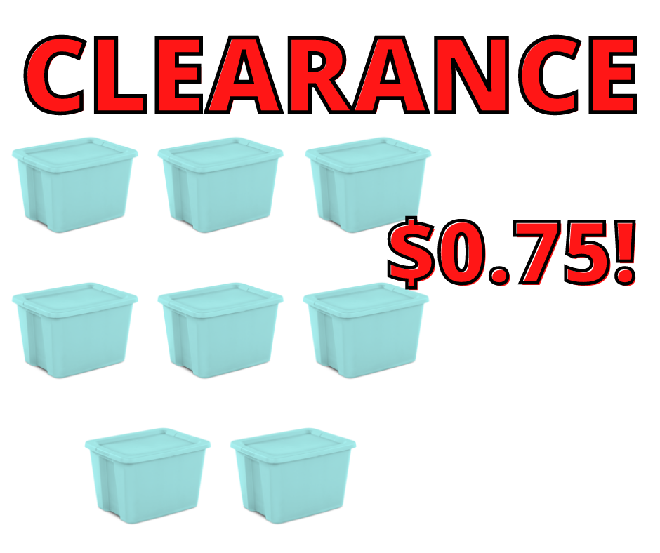 Sterilite 18 Gallon Teal Tote ONLY 75 CENTS at Walmart!