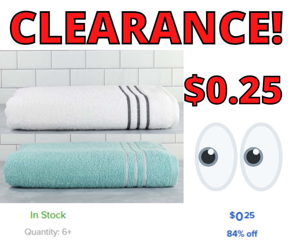 Mainstays Stripe Bath Towels ONLY $0.25 AT WALMART!