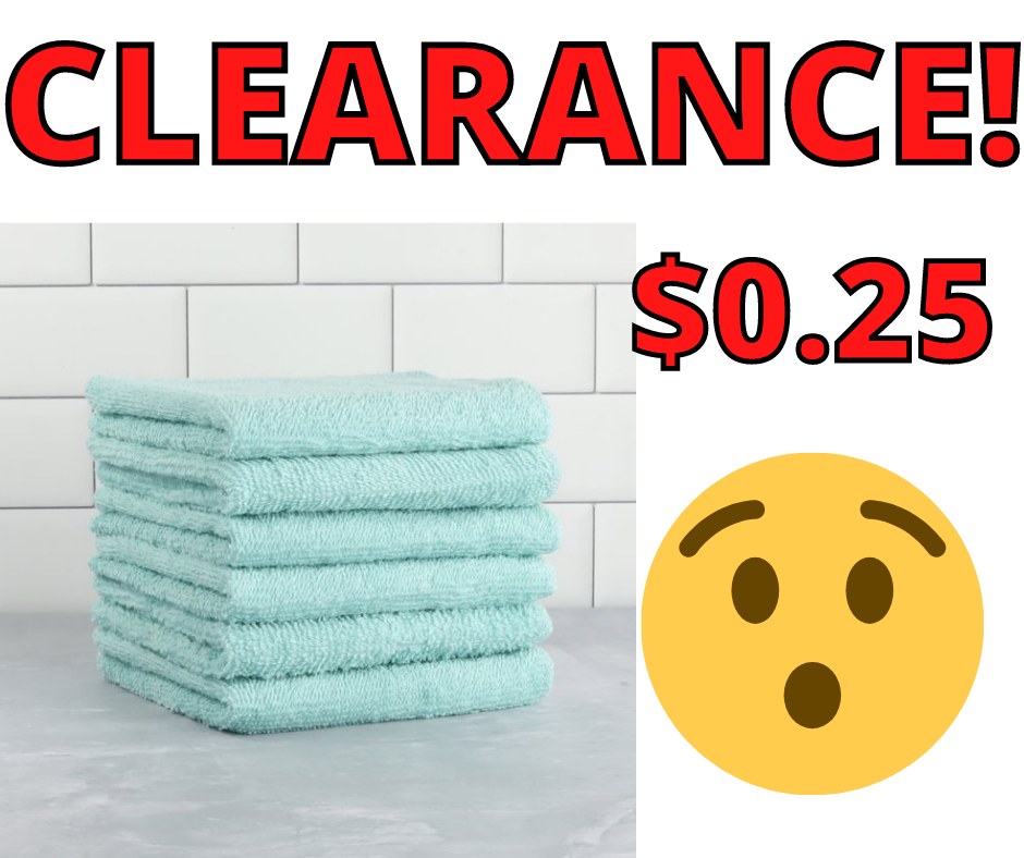 Mainstays Traditional Aqua Washcloths ONLY $0.25!