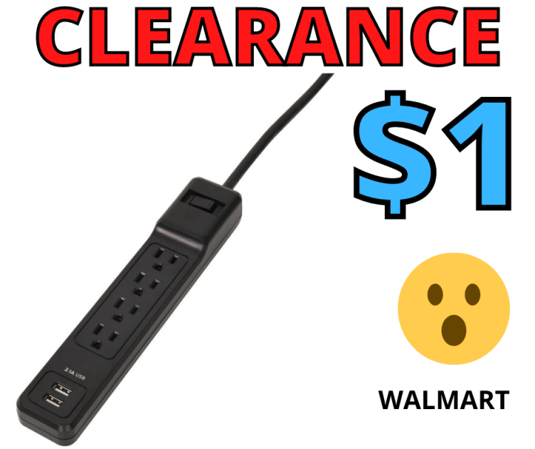 4 Outlet 2 Usb Surge Protector – Low as $1.00 at walmart