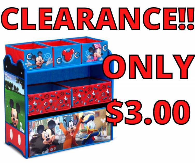 Disney Mickey Mouse 6 Bin Toy Storage Just $3.00 at Walmart!