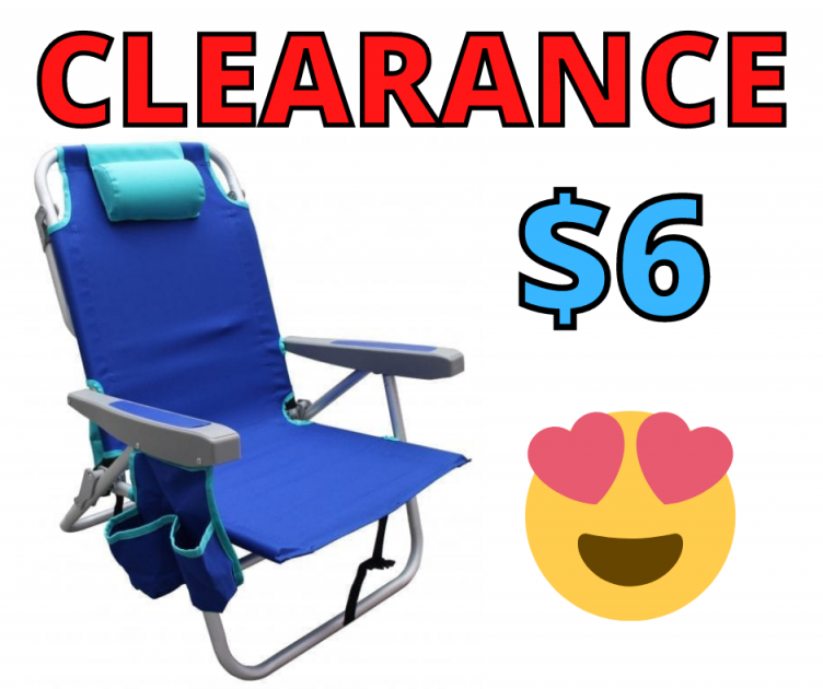 Mainstays Reclining Blue Beach Chair Just $6.00 At Walmart!