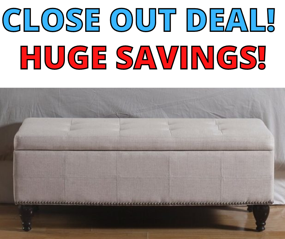 Upholstered Storage Bench Hot Closeout Deal on Wayfair!