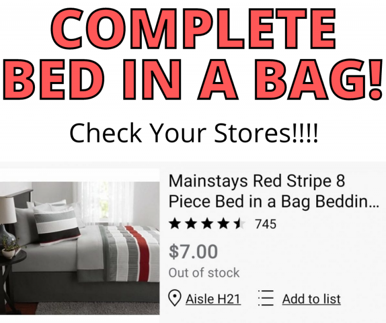 Mainstays Bed In a Bag Only $7 at Walmart!!!!! (was $39.96)