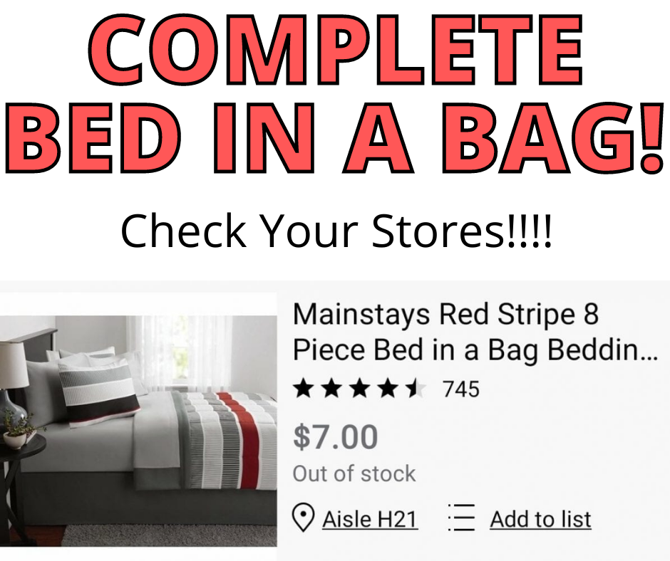 Mainstays Bed In a Bag Only $7 at Walmart!!!!!  (was $39.96)
