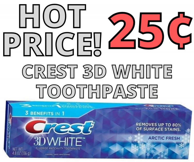Crest 3D White Toothpaste ONLY 25 CENTS!