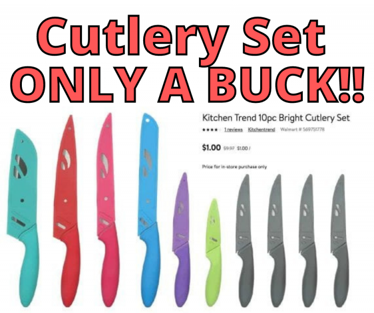WOW! Kitchen Trend 10pc Bright Cutlery Set ONLY $1!!!
