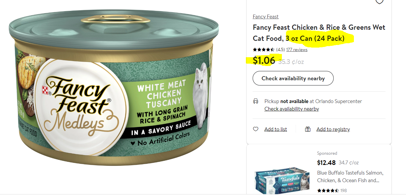 Walmart Glitch - Fancy Feast 24 Pack For A BUCK! Capture 55