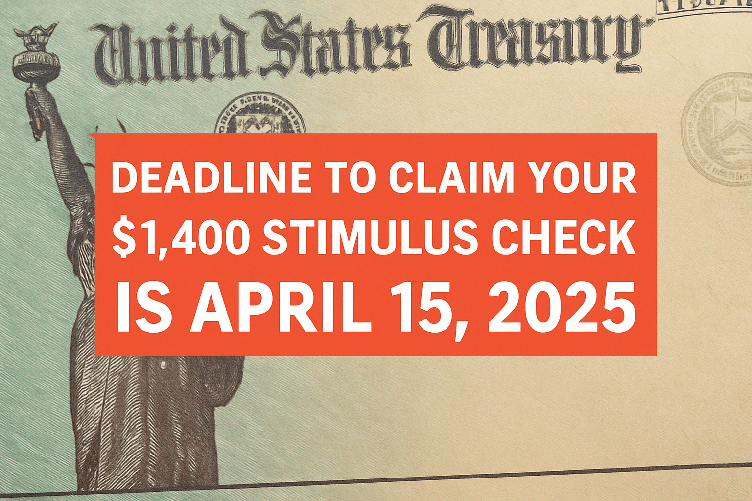 Deadline to Claim Your $1,400 Stimulus Check is Tonight: April 15, 2025