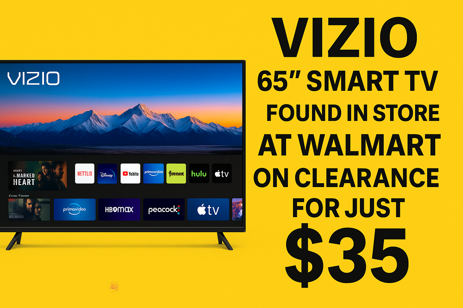 Vizio 65″ Smart TV ONLY $35 At Walmart!