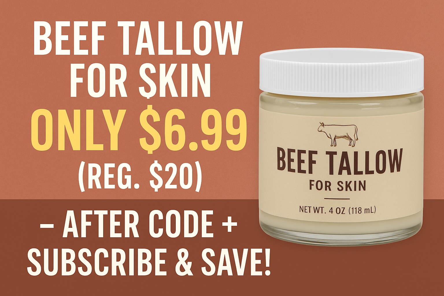 Beef Tallow for Skin Only $6.99 on Amazon (Reg. $20) – After Code + Subscribe & Save!