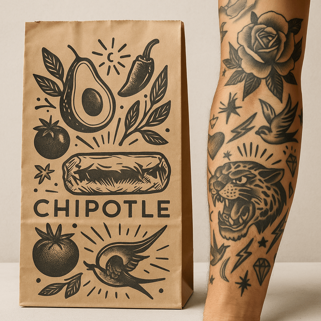 Tatted Like a Chipotle Bag BOGO | Free Chipotle with a Tattoo! Tatted Like A Chipotle Bag Bogo