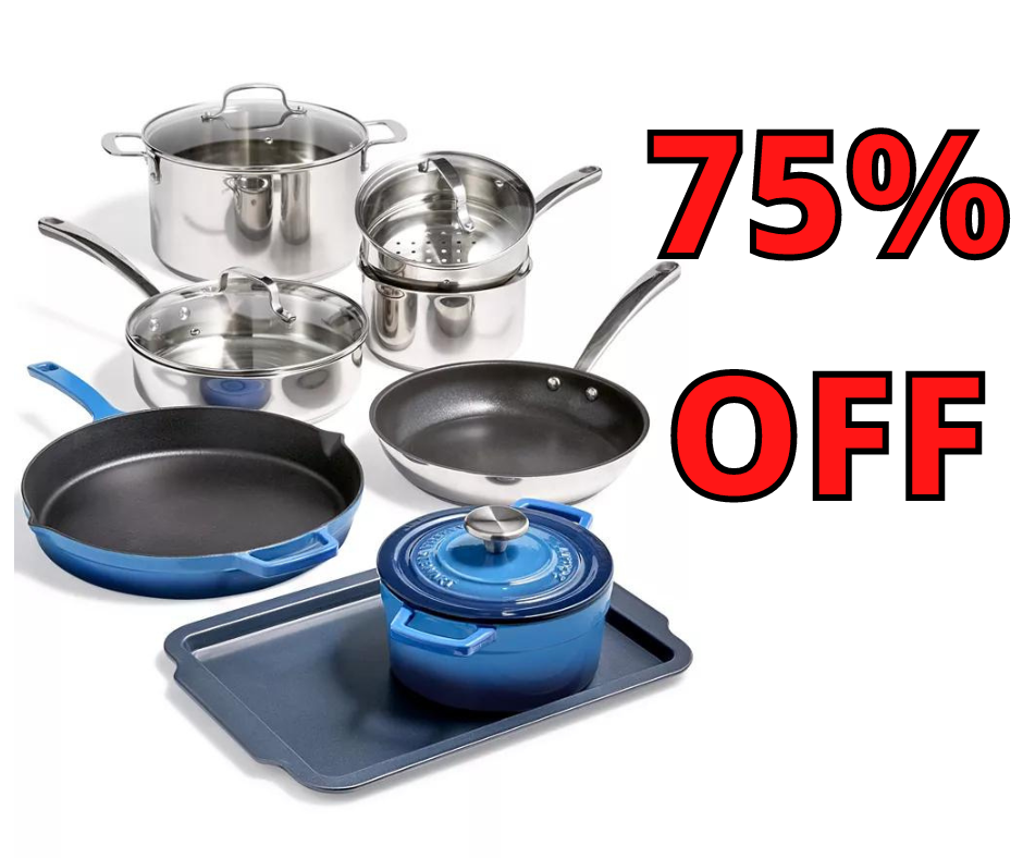 Martha Stewart 12 Piece Mixed Cookware Set Closeout Sale!  SAVE 75%