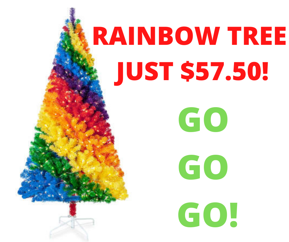 Rainbow Spiral 7 Foot Pre Lit Christmas Tree IN STOCK!