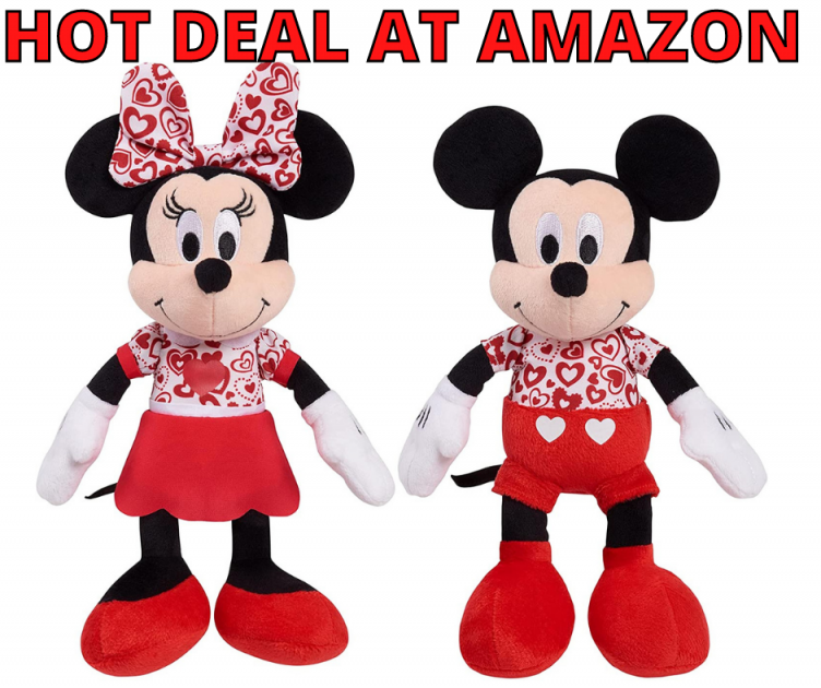 Disney Valentine’s Mickey Mouse and Minnie Mouse Stuffies HOT Amazon Deal!