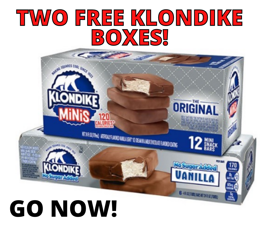 TWO FREE Boxes of No Sugar Added Klondike Bars!