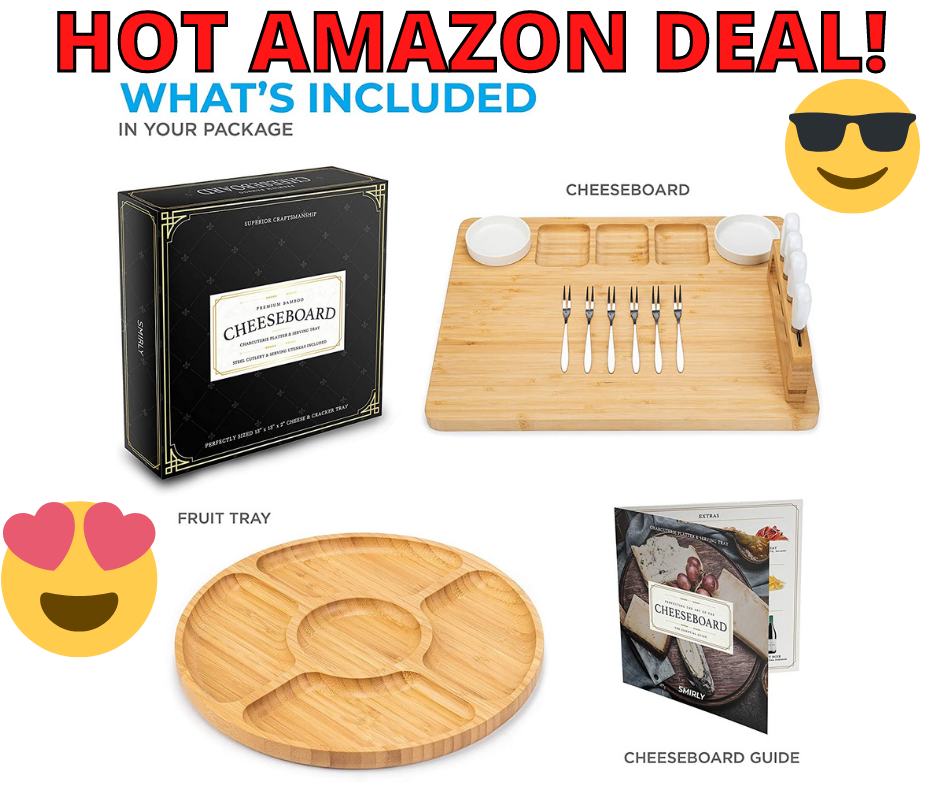 Cheese Board and Knife Set – Charcuterie Board Set HOT Amazon Deal!