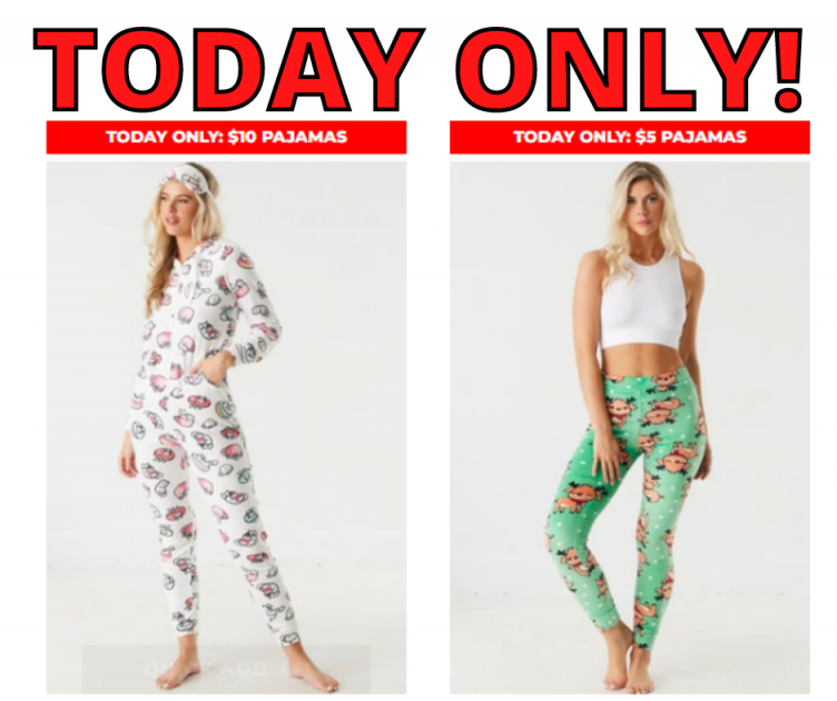 Today ONLY! $5 and $10 Womans Pajamas at Charlotte Russe!