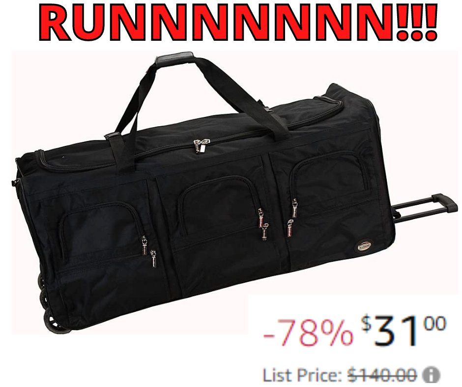 Rockland Rolling Duffel Bag HUGE sale at Amazon!