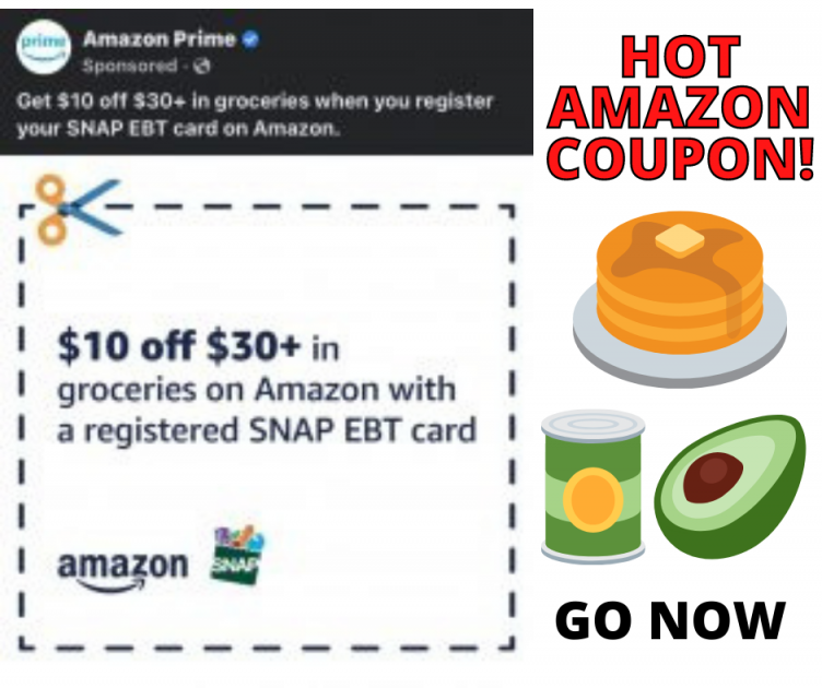 Amazon Prime $10 off $30 EBT Orders! GO NOW!
