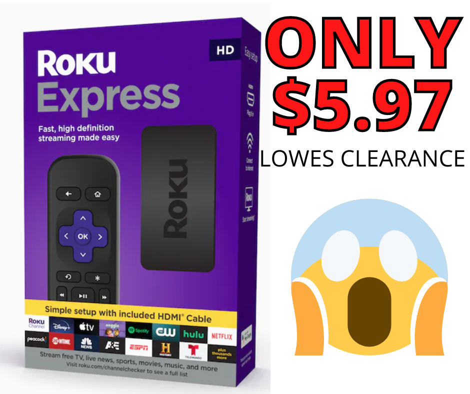 Roku Express Hd Streaming Device 80% Off at Lowes!