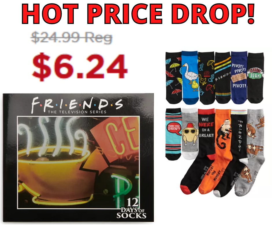 Men’s Friends 12 Days of Socks Gift Box HOT Kohls Deal!