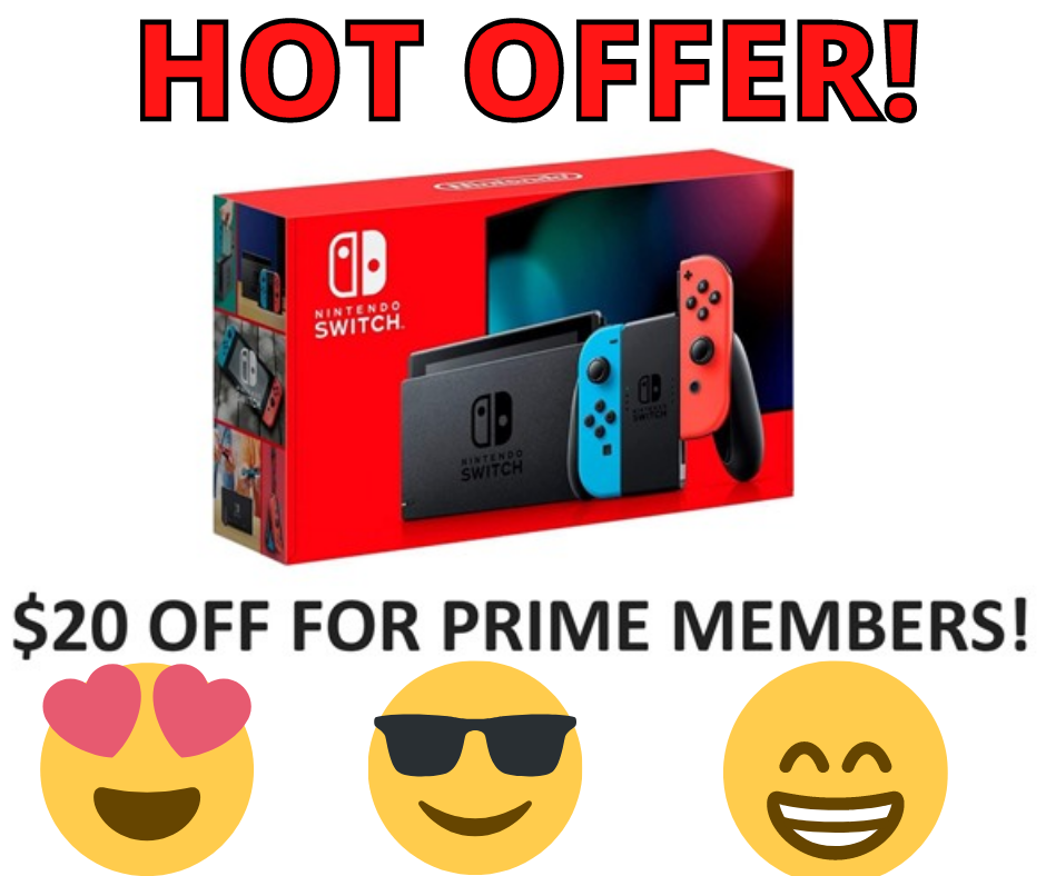 Amazon Prime Members- $20 OFF Nintendo Switch!