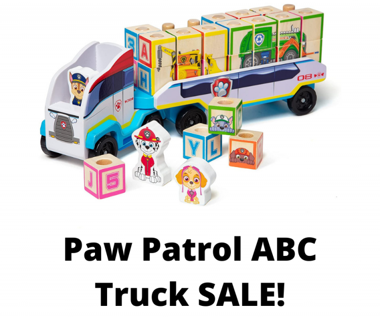 Melissa & Doug PAW Patrol Wooden ABC Block Truck Amazon Deal!