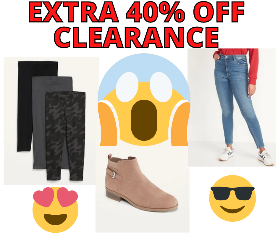 Old Navy Clearance EXTRA 40% OFF Today Only!