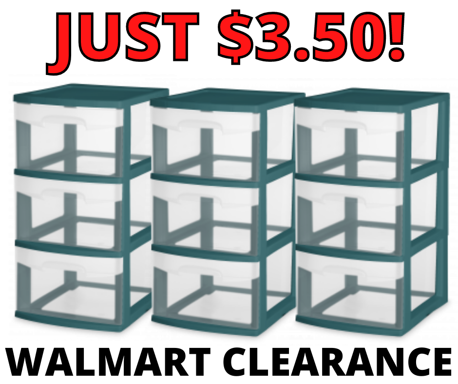 3 Drawer Rolling Storage Cart CLEARANCE at Walmart!