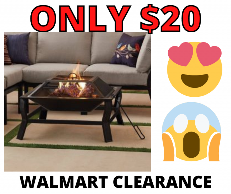 Mainstays Square Wood Fire Pit Clearance at Walmart!