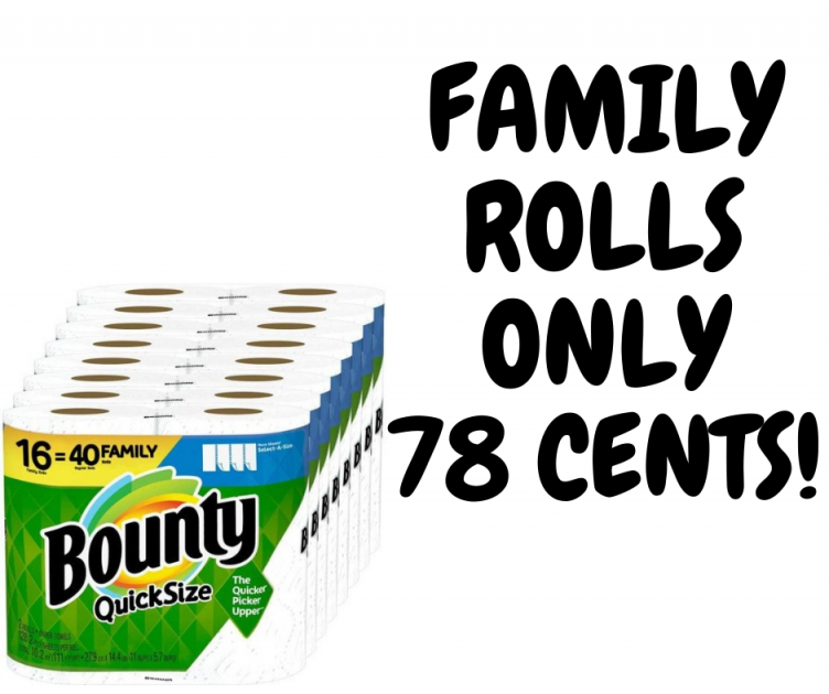 Bounty Paper Towels 16 Family Rolls NOW ONLY 78 CENTS!!!